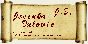 Jesenka Dulović vizit kartica